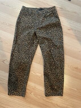 Banana Republic Leopard Barrel Ankle Jeans
